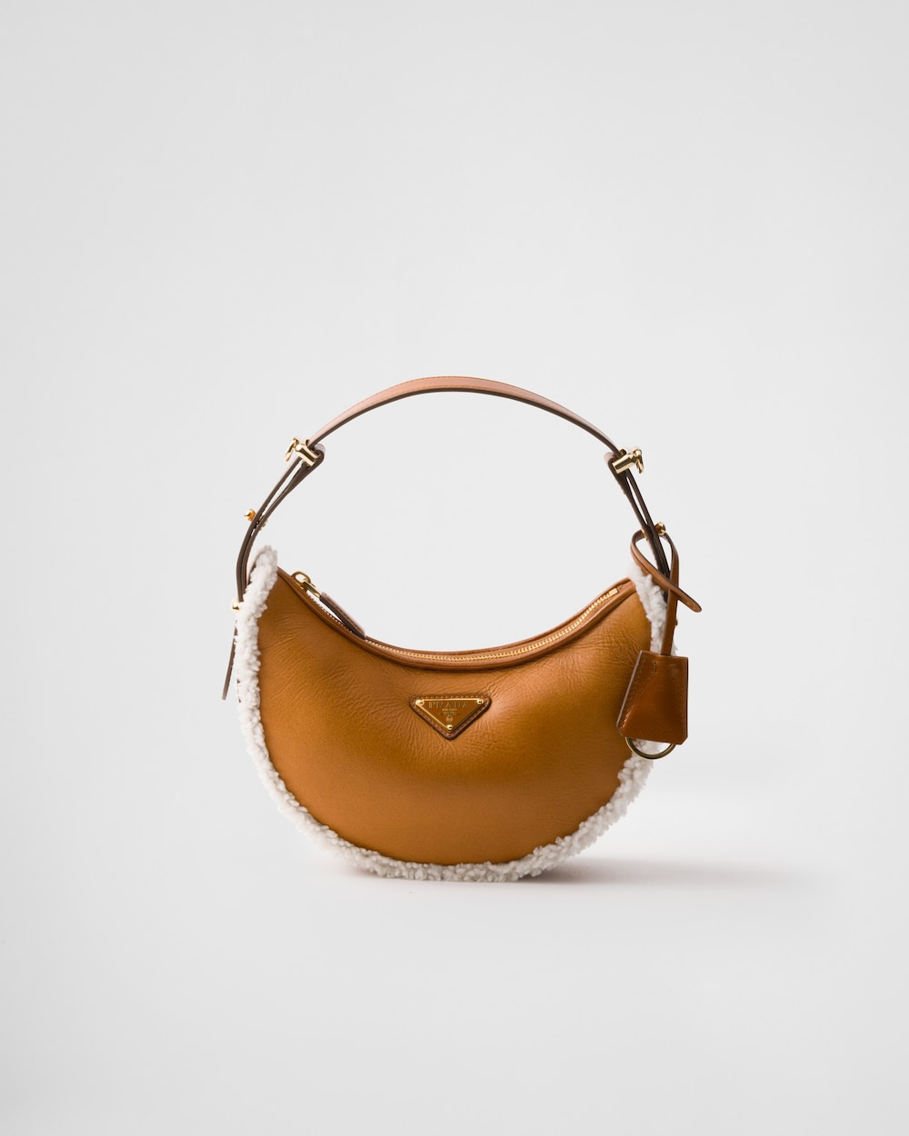 Prada Arqué Small Shearling Shoulder Bag - Image 1